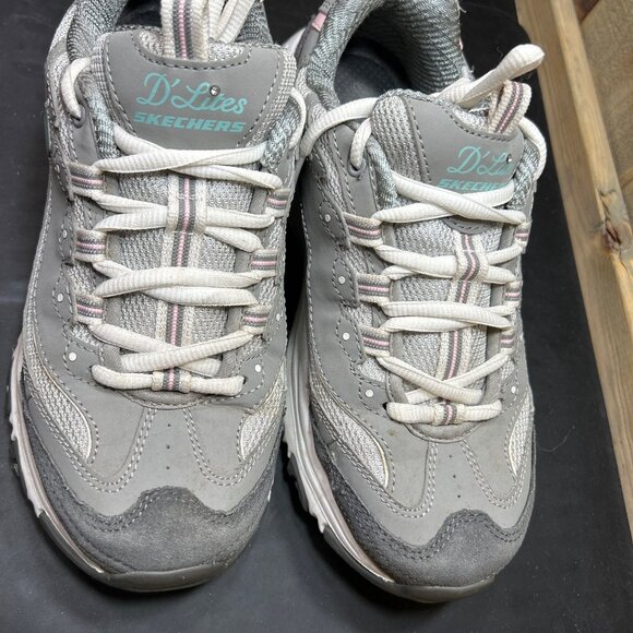 Skechers D'Lites Womens 11947W Gray Athletic Walking Size 8 Wide Fit - Picture 3 of 9